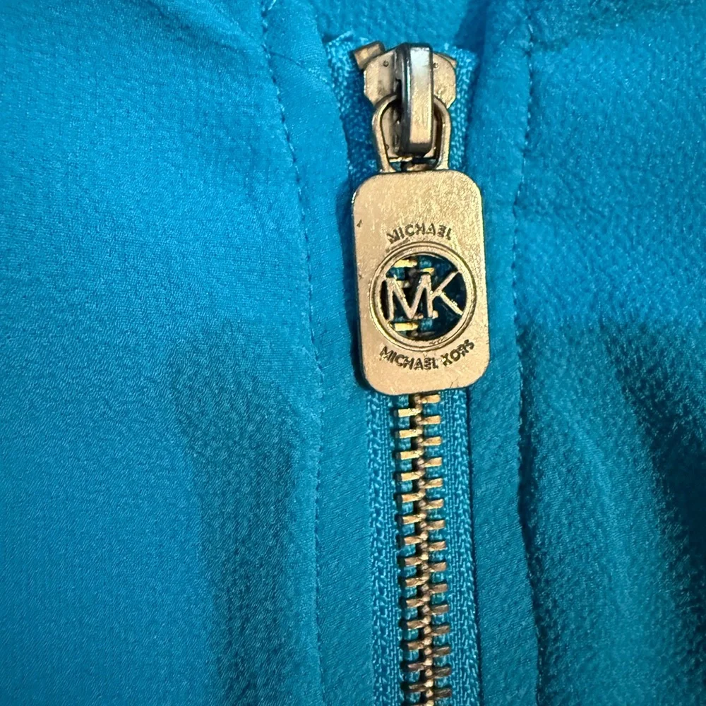Michael Kors Teal Zippered Blouse